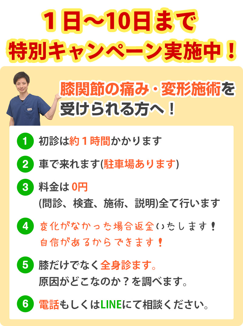 膝関節の痛み・変形:初回料金