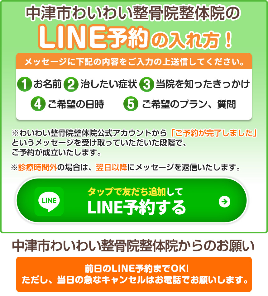 わいわい整骨院整体院からのお願い