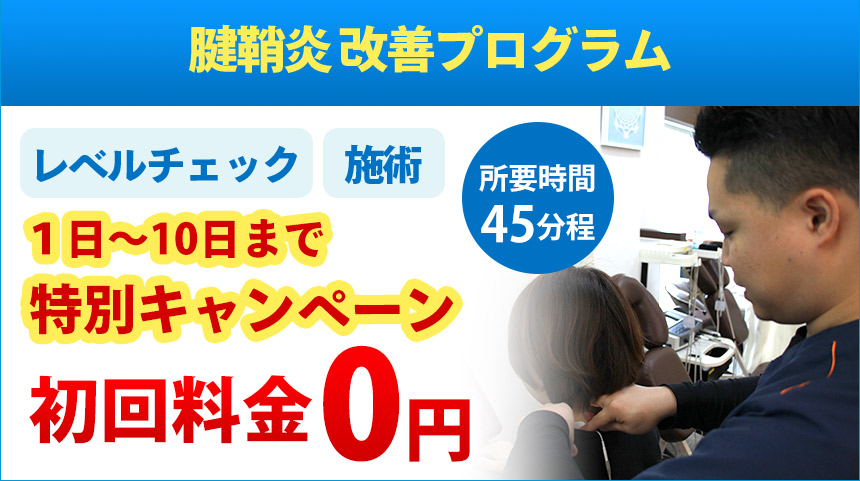 腱鞘炎オファー：2,980円